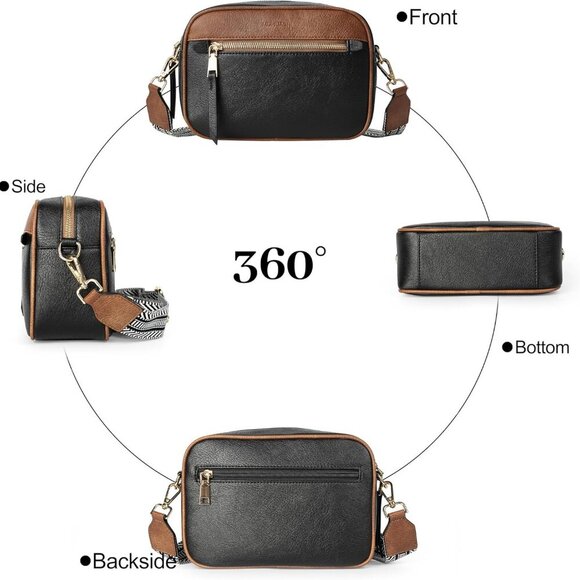 Small Vegan Leather Crossbody Bag with Multiple Pockets for Women - Picture 4 of 7